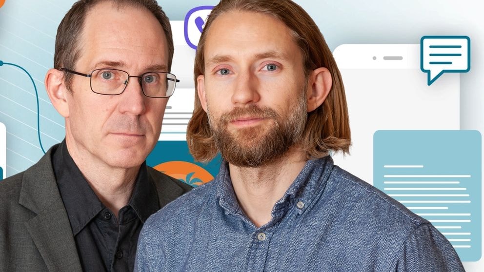 Daniel Svensson och Viktor Rodenbergs analys av Link Mobility. Foto: Placera/Link Mobility